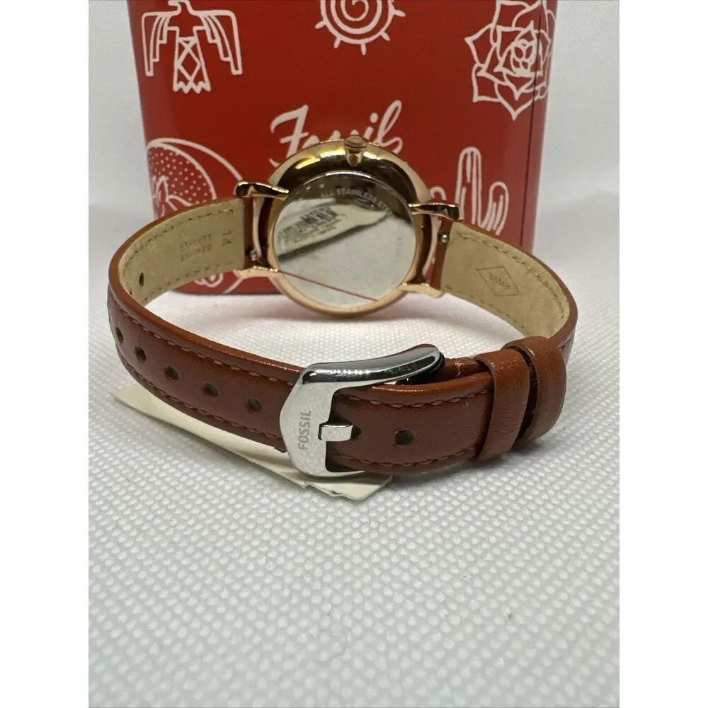 Fossil Jacqueline ES4352 Men Brown Leather Strap Analog Dial Quartz Watch YAY54